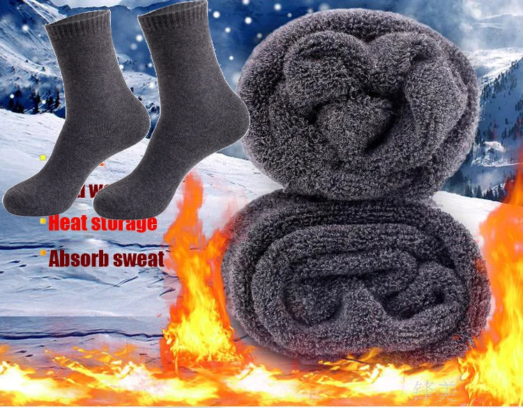 5 Pairs Winter Warm Men’s Socks thick Male Women Socks Super Thicker Solid Socks Winter Socks Against Cold Snow Terry Socks