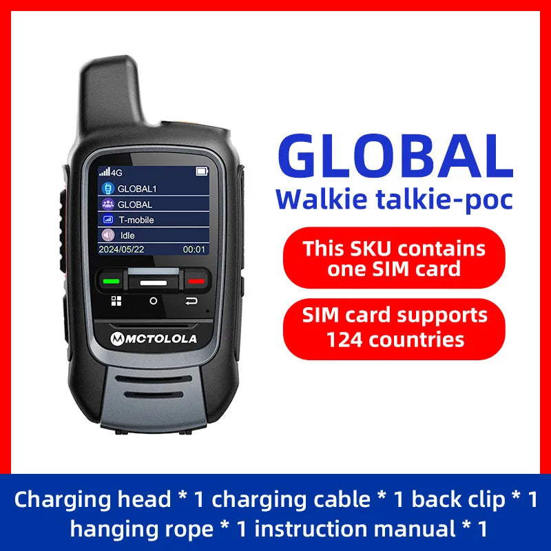 MOTOLOLA Global -4G/5G POC walkie talkie,Remote phone，global police civilian fleet Professional two-way radio (free)5000km