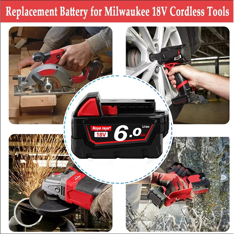 For Milwaukee 18V/ 3Ah 5Ah 6Ah 18650 Lithium Replacement Battery For Milwaukee 48-11-1860 48-11-1850 48-11-1840 Tool Battery