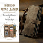 Flip Leather Phone Case For Samsung Galaxy S25 Edge S24 Ultra S23 FE S22 S21 S20 Plus Note 20 A16 A56 Zipper Wallet Card Cover