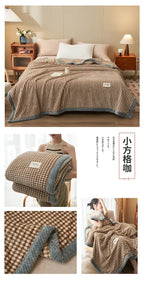 Knit Blanket Throw Soft Chenille Yarn Knitted Blanket Machine Washable Crochet Handmade Knit Throw Blanket for Couch Bed