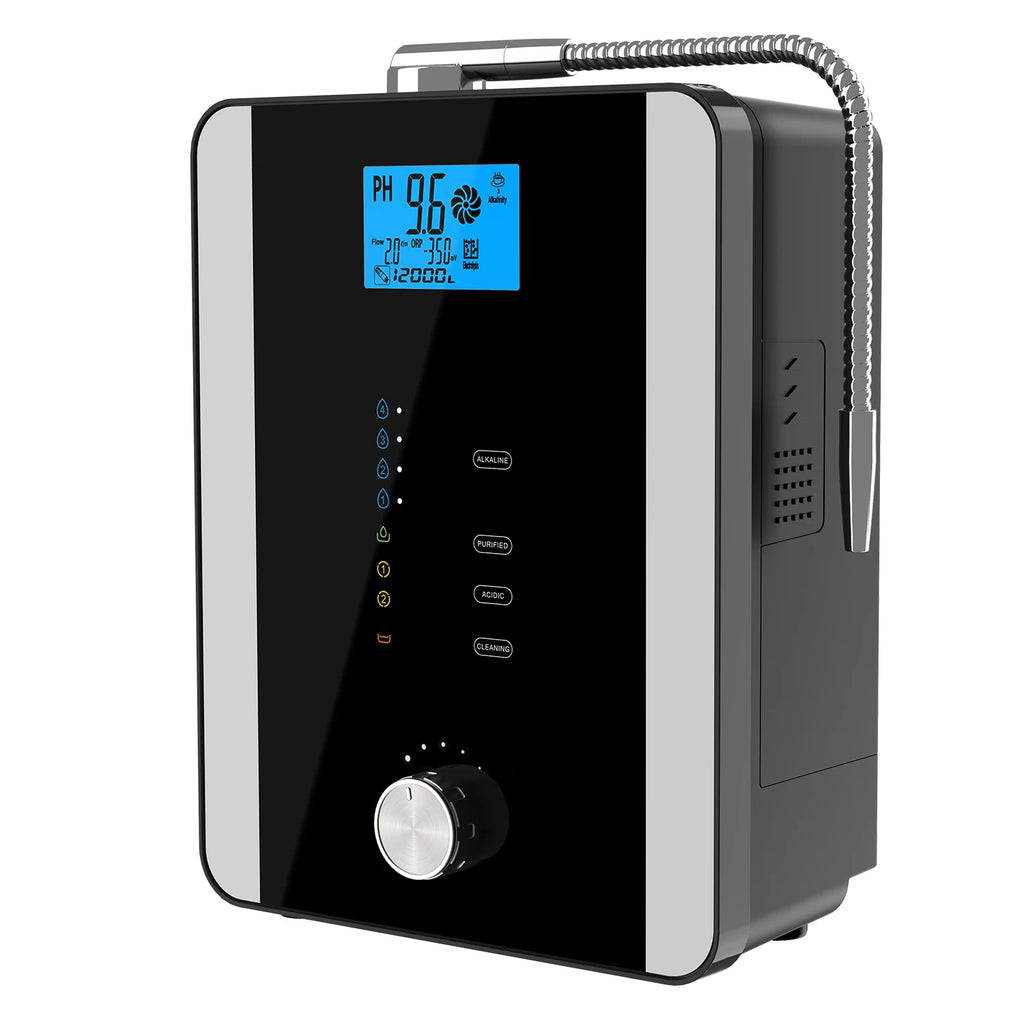 Water Ionizer Hydrogen Water Generator Machine Alkaline Acid Water Filter Auto-Cleaning, LCD Touch,
