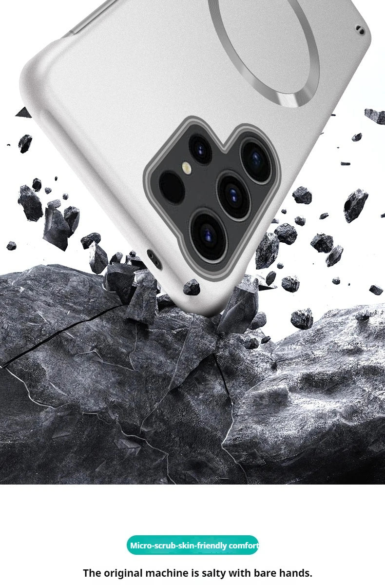 Thin Metallic Paint PC For Magsafe Magnetic Case For Samsung Galaxy S25Ultra S25 S24 S23 S22 Plus Ultra Borderless Cooling Cover
