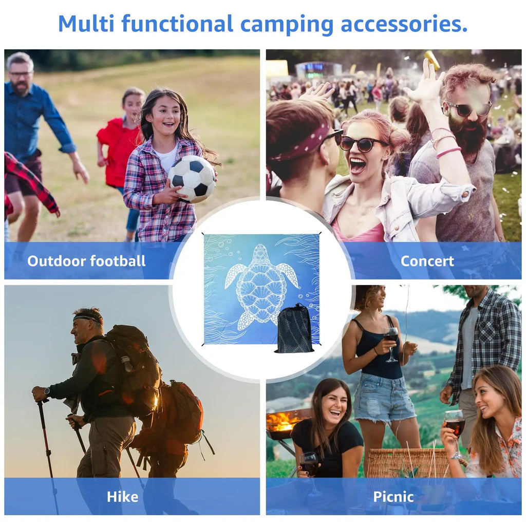 Beach Mat Outdoor Picnic Sandproof Waterproof Soft Comfortable Material Light Weight Portable for Beach Outdoor Travel Camping