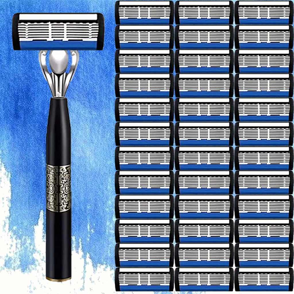 High-end men's razor with anti-slip handle, sharp and smooth stainless steel blade, painless shaving, perfect gift for festivals