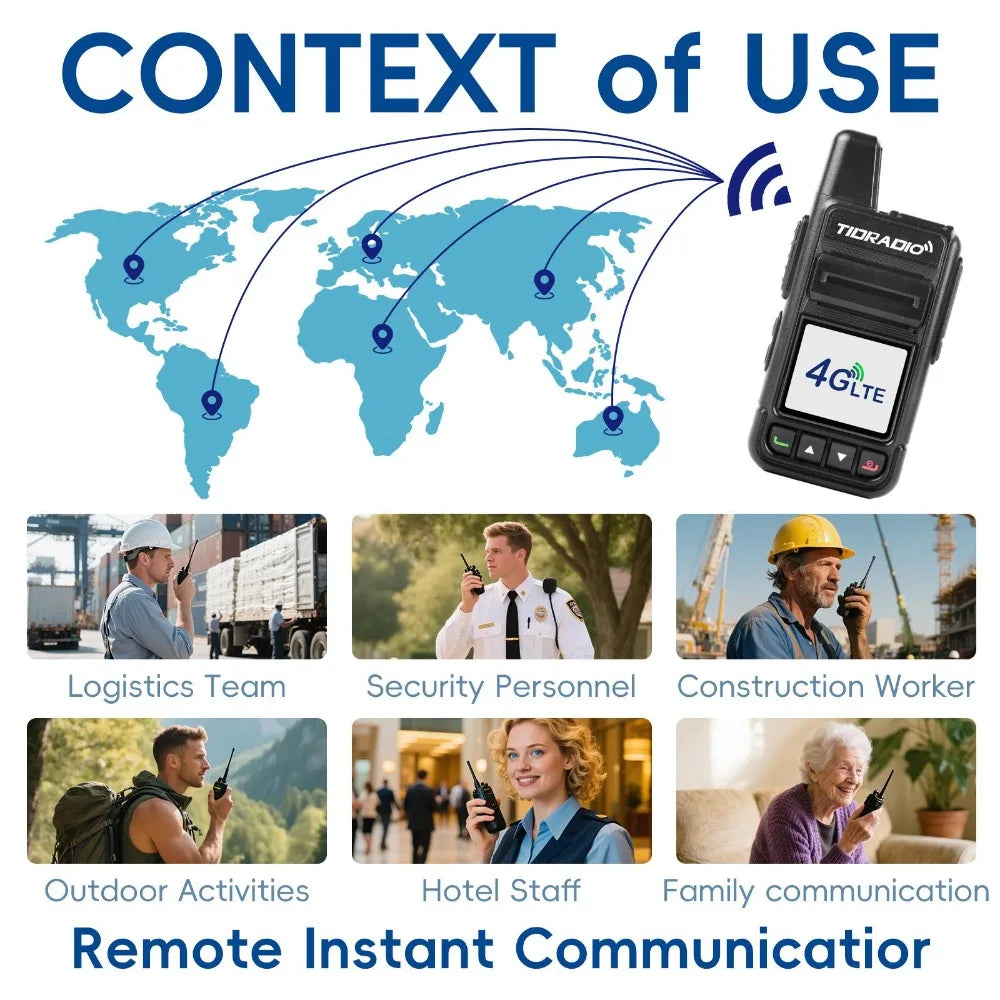 TIDRADIO TD-M15 Global signal POC Radio with 1 Year Sim Card Walkie Talkie Long Range 4G 5000 Miles for Hiking and Camping