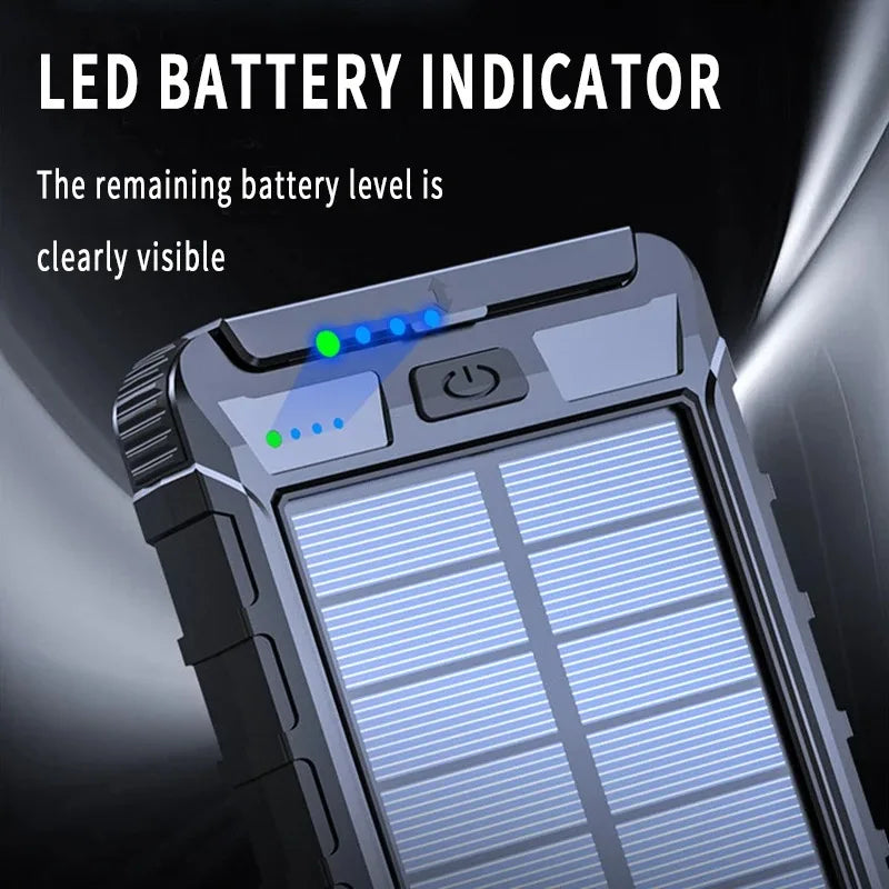 Xiaomi 50000mAh Large Capacity Solar Power Bank Outdoor Compass Waterproof External Battery Flashlight For iPhone Samsung