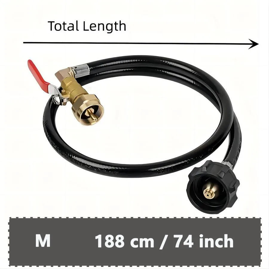 1pc,Propane Tank Refill Adapter Kit,3ft Hose With Safety Shutoff Valve,Easily Fill 1lb Bottles From 20lb,Kitchen Accessaries