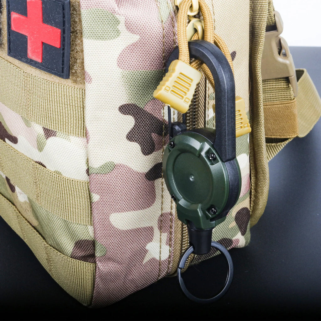 1/2Pcs Retractable Key Chains Anti-theft Metal Easy-to-pull Buckle Rope Elastic Keychain Sporty Retractable Key Ring