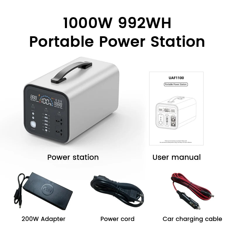 2600W 1800W 500W Portable Power Station 1024wh 345wh Lifepo4 Battery Powerful Power Bank Solar Generator Emergency Power Supply