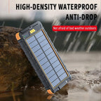 Xiaomi 50000mAh Large Capacity Solar Power Bank Outdoor Compass Waterproof External Battery Flashlight For iPhone Samsung
