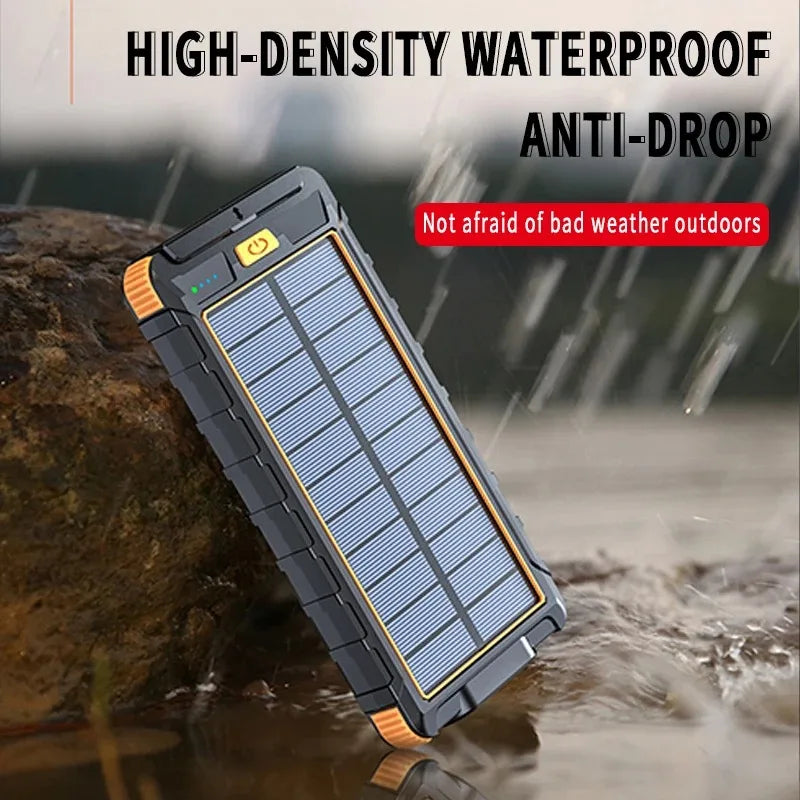 Xiaomi 50000mAh Large Capacity Solar Power Bank Outdoor Compass Waterproof External Battery Flashlight For iPhone Samsung