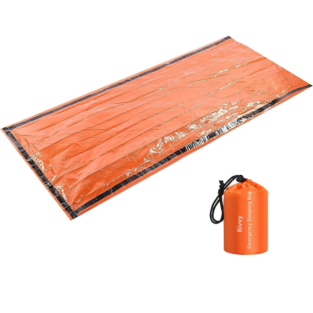 PE Emergency Sleeping Bag Waterproof Portable Survival 120x200cm Sleeping Bag for Outdoor Camping Hiking Adventure