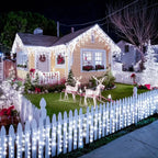 Solar LED Eaves Icicle String Lights 8 Lighting Modes Outdoor Waterproof Christmas Decorations Fairy Lights for Yard Garden