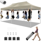 10x20 Heavy Duty Pop Up Canopy Tent for Parties Event Wedding Commercial Instant Canopy with Roller Bag, Party Tent Waterproof