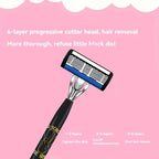 Classic men's shaver, non slip handle, stainless steel blade, economical and practical, 6-layer manual shaver blade