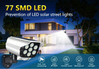 Outdoor Motion Sensor Solar Lights 2000 Lumens 77LED Solar Motion Sensor LED Light Outdoor Camera Wireless Security Floodlights