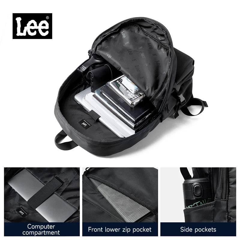 LEE Large Capacity Travel 15.6 Inch Laptop Backpack for Man Women's Waterproof Casual Nylon Teenagers College School Bag Male
