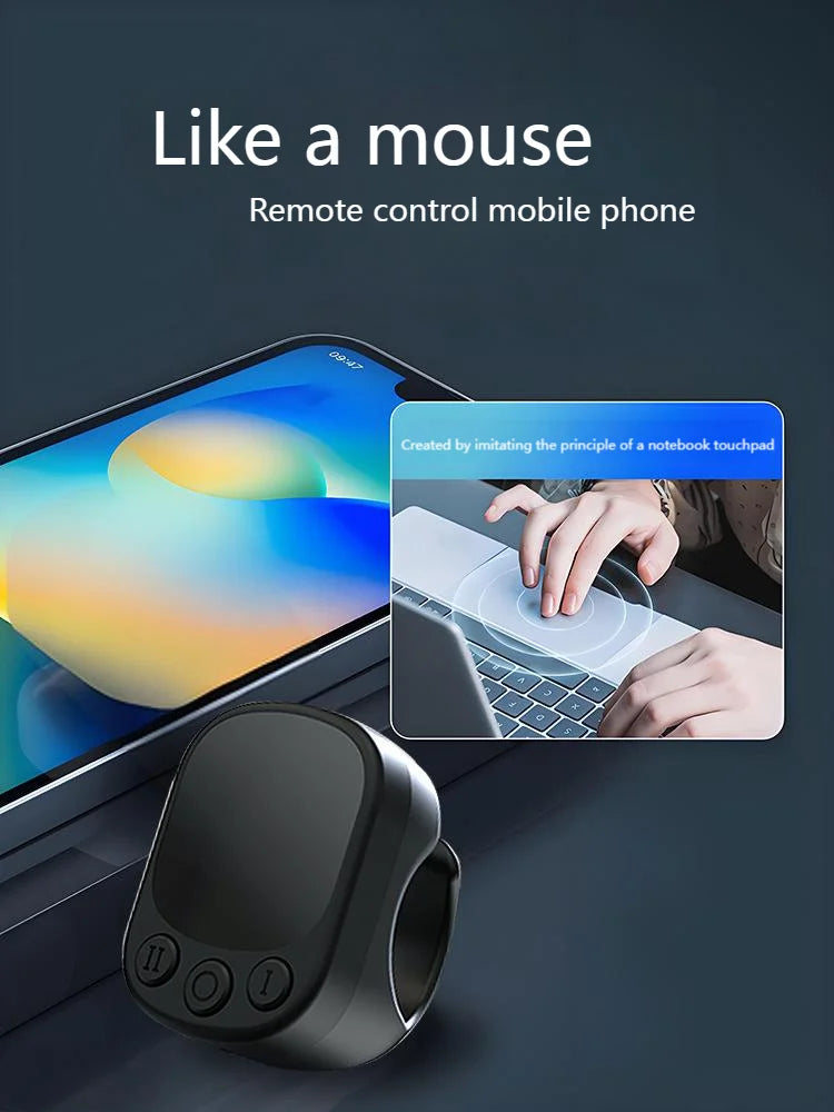 Wireless Bluetooth Ring Mouse With Touch Screen Remote Control Lightweight Tiktok YouTube Mini Air Mice For iOS Android Tablet