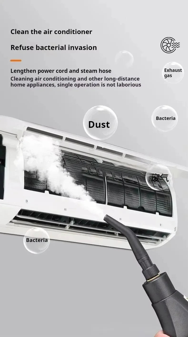 1.2L Steam Cleaner High Temperature Sterilization Air Conditioning Kitchen Hood Home /Car Steaming Cleaner 220V/110V EU/US Plug