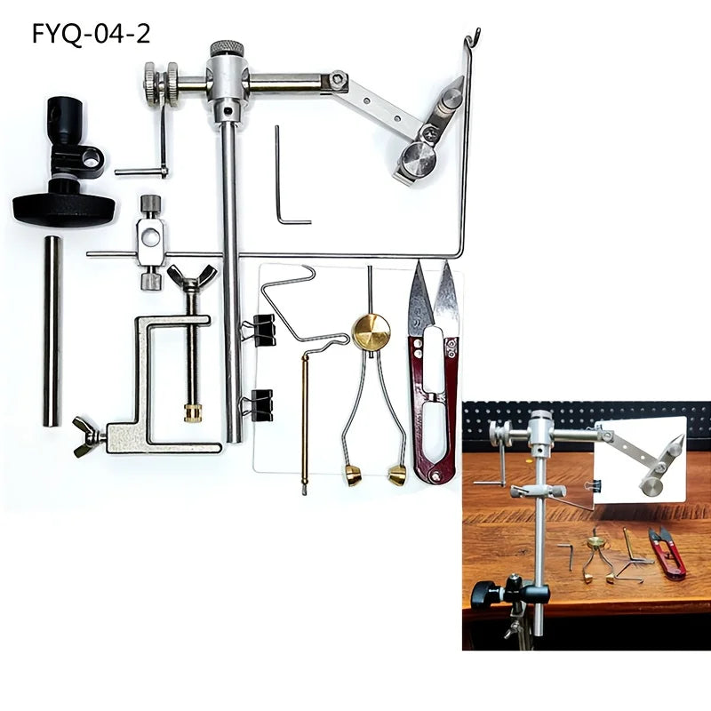Rotating Fly Fishing Lure Tool Set Fly Fishing Lure Making Vice Suitable for Making Dry and Wet Lures for Trout and Salmon