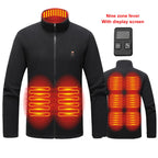 9 Heated Area Heated Jacket USB Charging Heated Insulated Jackets Waterproof Heated Zip Up Coat 3 Gear Temperature for Men Women