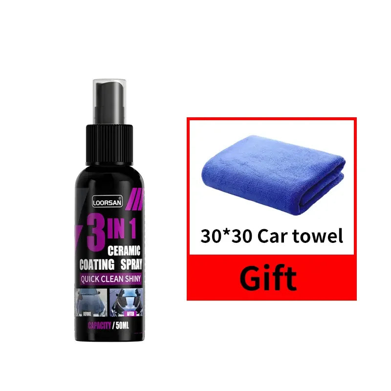 Automotive 3-in-1 ceramic coating spray - advanced nano polishing, hydrophobic layer, high gloss, protection and beautification,