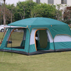 5-8/8-12 Person Outdoor Canopy Tent, Two Bedroom One Living Room Large Tent Mosquito Proof Skylight Family Travel Outing Equipm