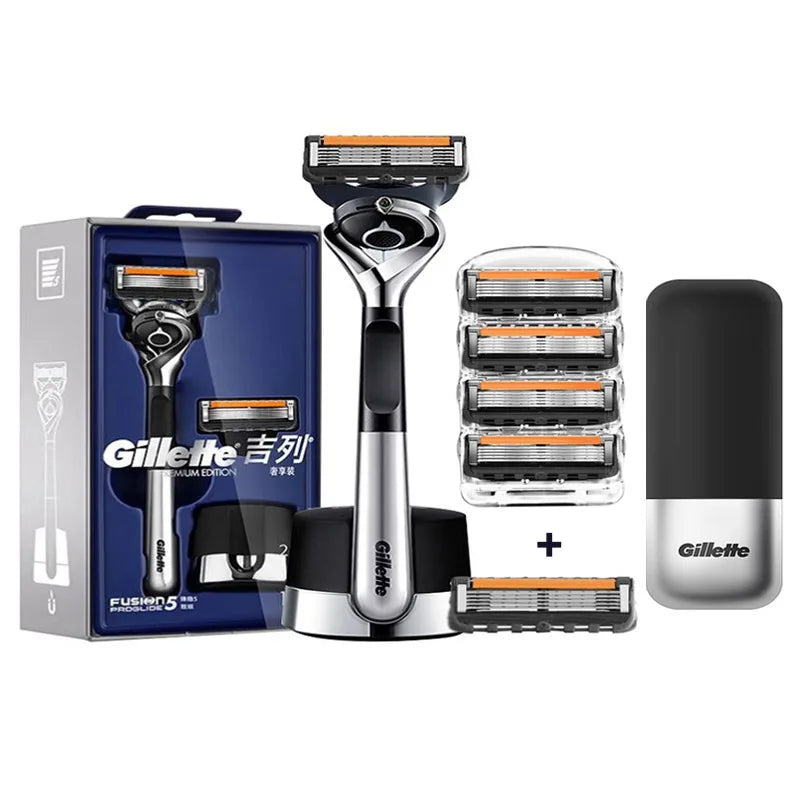 Gillette Fusion 5 ProGlide Razor Premium Edition Flex Ball Tech 5 Layers Ultra Thin Blades Shaving Machine with Mangetic Stand