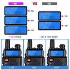 4Pcs Baofeng UV-5R 8W/5W Tri-Power Walkie Talkie High Power Dual Band Long Range Portable Handheld UV 5R Radio