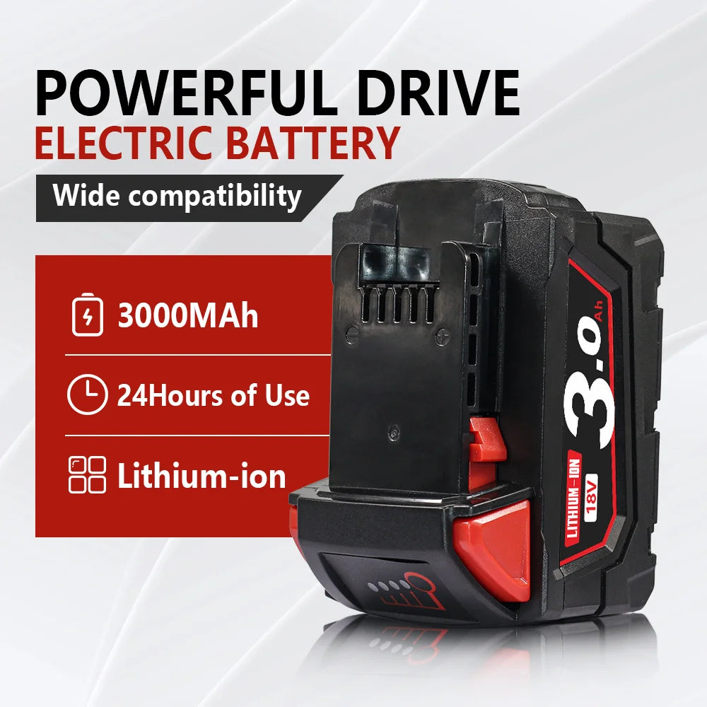 FOR Milwaukee M18 Battery Power Tool Battery 18V 3-6Ah Lithium Rechargeable Battery 48-11-2460 48-11-2412