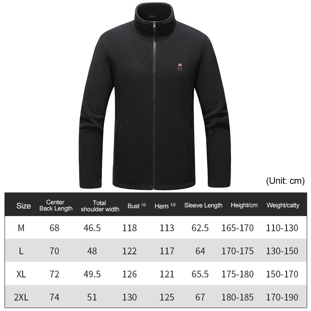 9 Heated Area Heated Jacket USB Charging Heated Insulated Jackets Waterproof Heated Zip Up Coat 3 Gear Temperature for Men Women