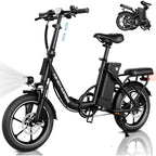 Electric Bike for Adults, Folding Ebike with 630w Peak Motor, Dual Disc Brake, 19-35 Miles Range & 25MPH (Pedal-Assist