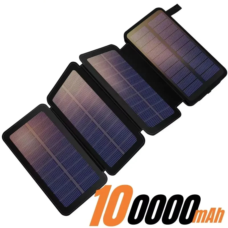 200000mAH Solar Power Bank Folding Solar Panels 5V 2A USB Output Portable Outdoor Camping Sun Power For IPhone Android