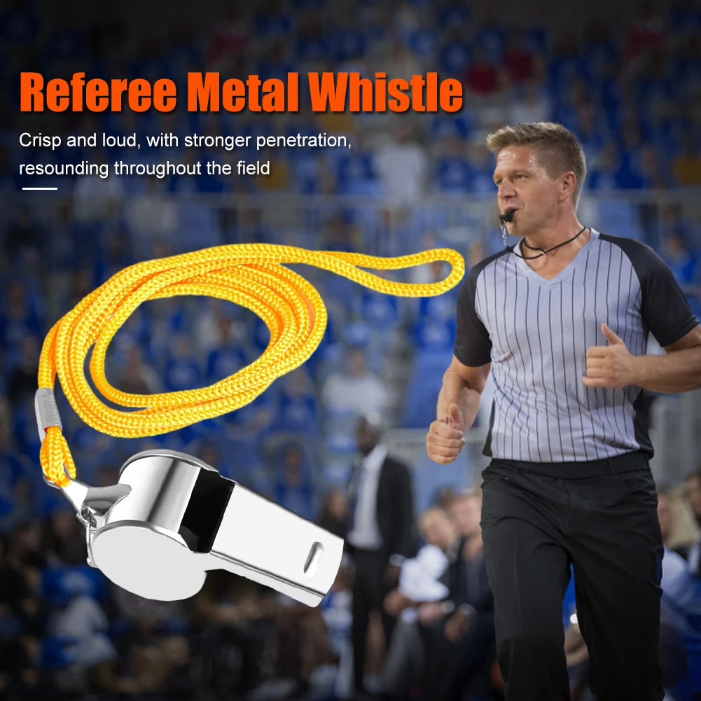 Metal Whistle Portable Extra Loud Sports Whistle Multipurpose Loud Crisp Sound Whistle for Soccer Football Basketball Training
