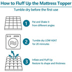 Mattress Topper Extra Thick Mattress Pad Cover for Back Pain Cooling Mattress Protector Overfilled Down Alternative Filling