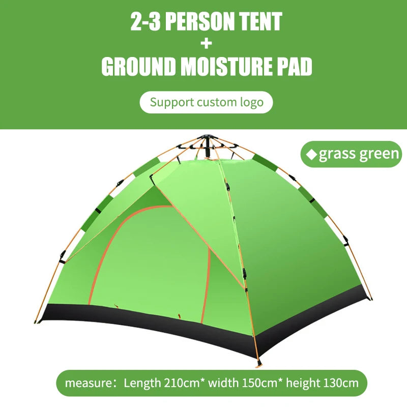 Fully Automatic 3-4 people Double-Layer Beach Camping Tent - Complete Portable Outdoor Family Camping Gear Set