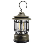 LED Camping Lantern, Handheld Infinite Dimming, Type-C Fast Charging, Rotary Switch & Hook for Home Hiking Fishing Night Walks