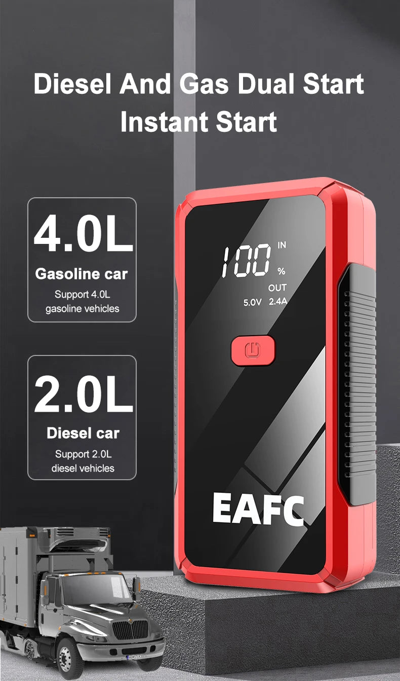 Car Jump Starter 2000A Power Bank Portable Car Battery Charger for 12V Auto Starting Device Petrol Diesel Emergency Booster