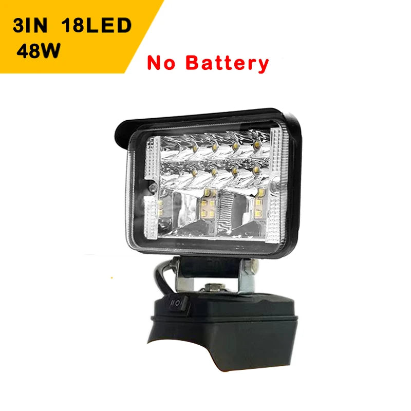 3/4/5/8Inch Led Light Portable Spotlights Cordless Outdoor Work Fishing Handheld Emergency Tool Light Fit Dewalt 18V Battery