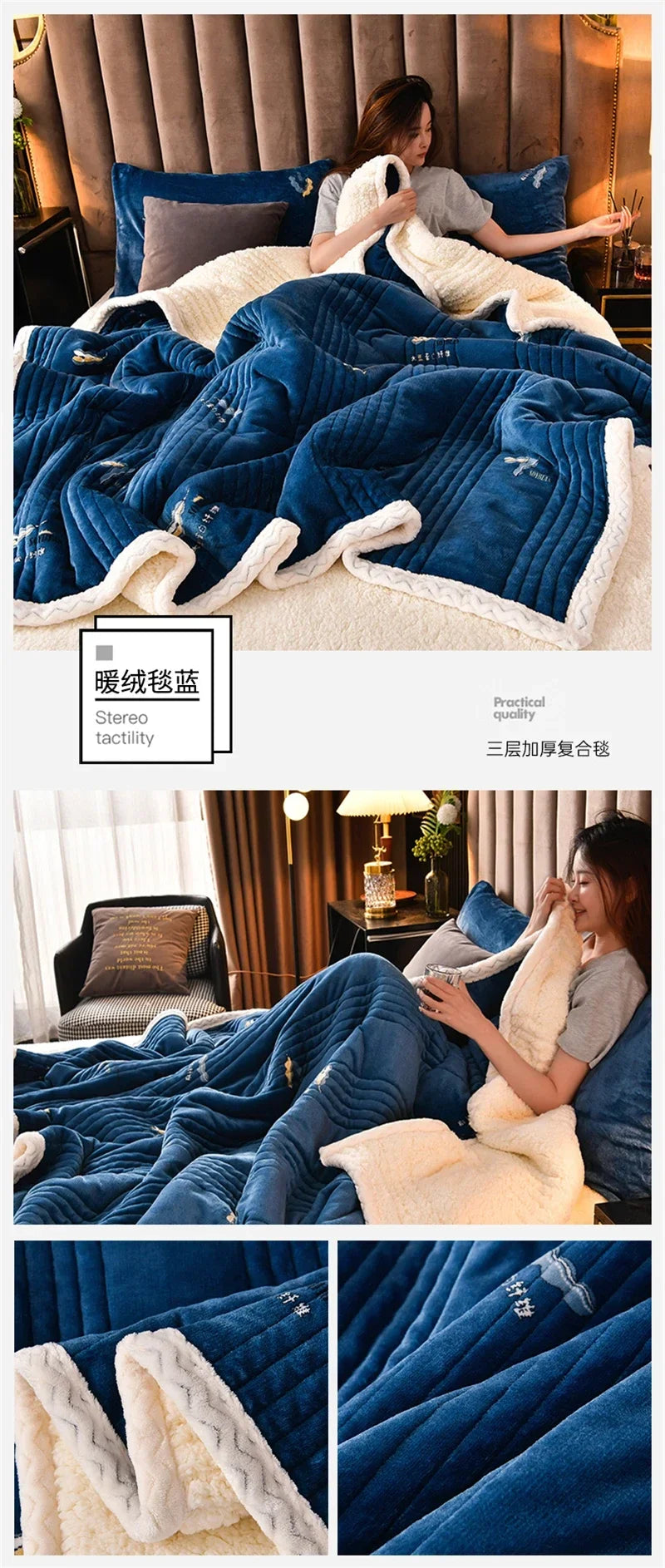 Soft Fluffy Warm Winter Blanket Thicken Lamb's Wool Autumn Warmth Blankets for Bed Milk Velvet Comfortable Sofa Blanket Throw