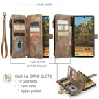 Flip Leather Phone Case For Samsung Galaxy S25 Edge S24 Ultra S23 FE S22 S21 S20 Plus Note 20 A16 A56 Zipper Wallet Card Cover