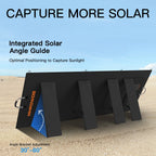 MHPOWOS 400W Portable Solar Panel, Lightweight Foldable Solar Panels with an Adjustable Kickstand, IP67 Waterproof Solar Charger