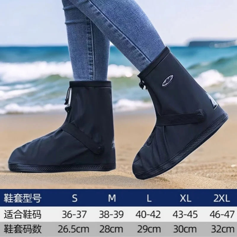 S-XXL Waterproof Rain Shoes Cover Reusable Water Boots Anti-Slip Cycling Hiking Overshoes Rain Snow Wet Sand Shoes Protectors