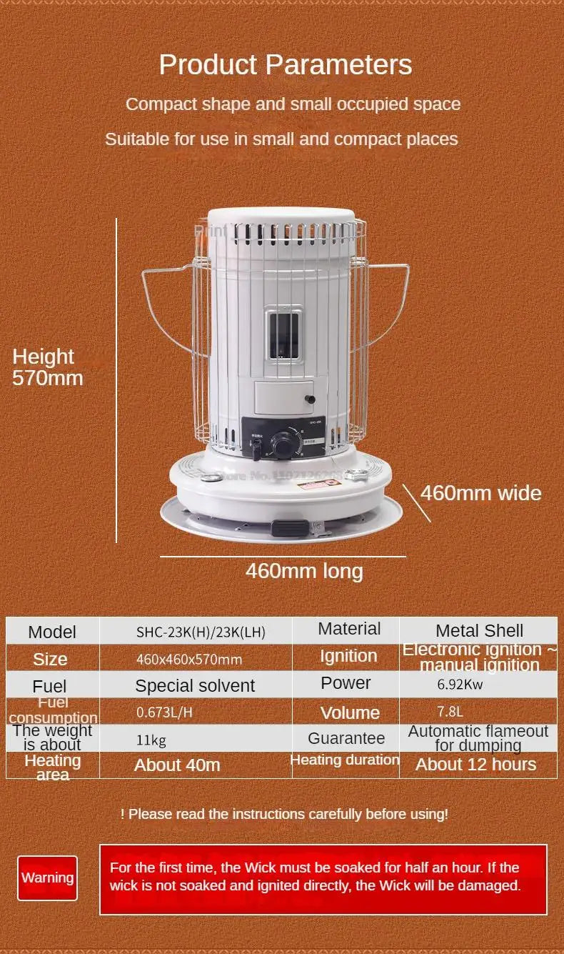 Heater Air Heating Machine Household Petroleum Heizung Outdoor Heater SHC-23K Automatic Flameout Safety Device