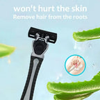 Metal Handle Manual Profession Face Care Beard 3-Layers Blade Safety Raze And Shaving Razor Stand Shaver Base For Man