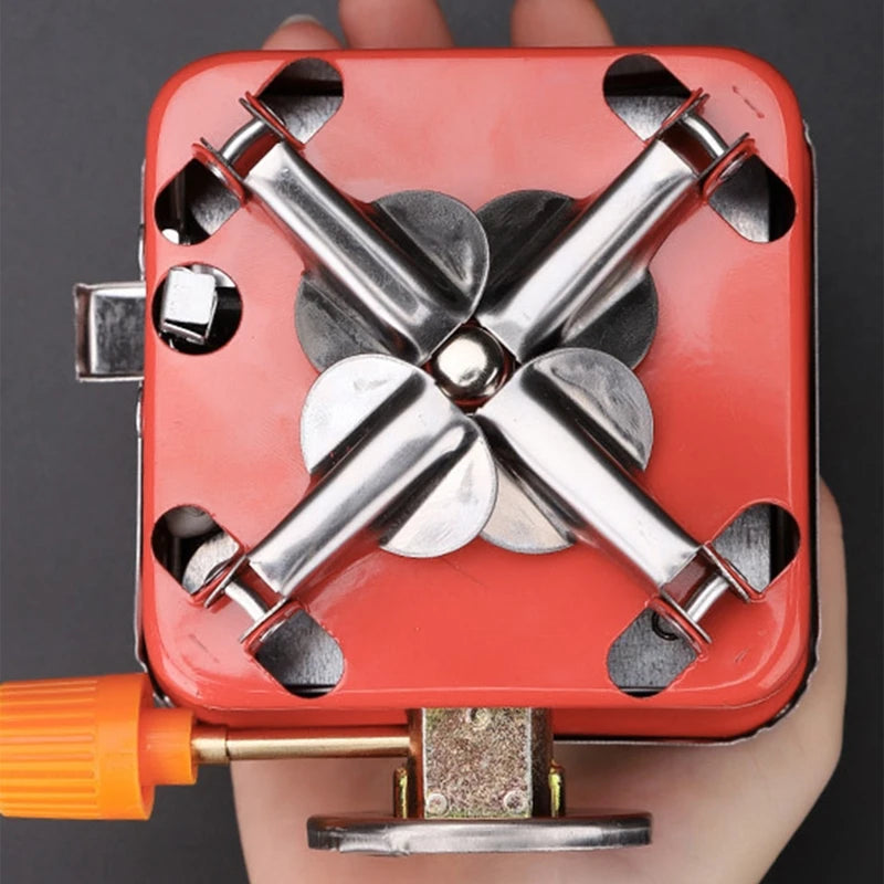 Outdoor Mini Square Stove Portable Folding Gas Stove Card Camping Cooking Utensil Ultra-Light Travel Cookware Hiking Equipment