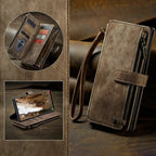 Flip Leather Phone Case For Samsung Galaxy S25 Edge S24 Ultra S23 FE S22 S21 S20 Plus Note 20 A16 A56 Zipper Wallet Card Cover