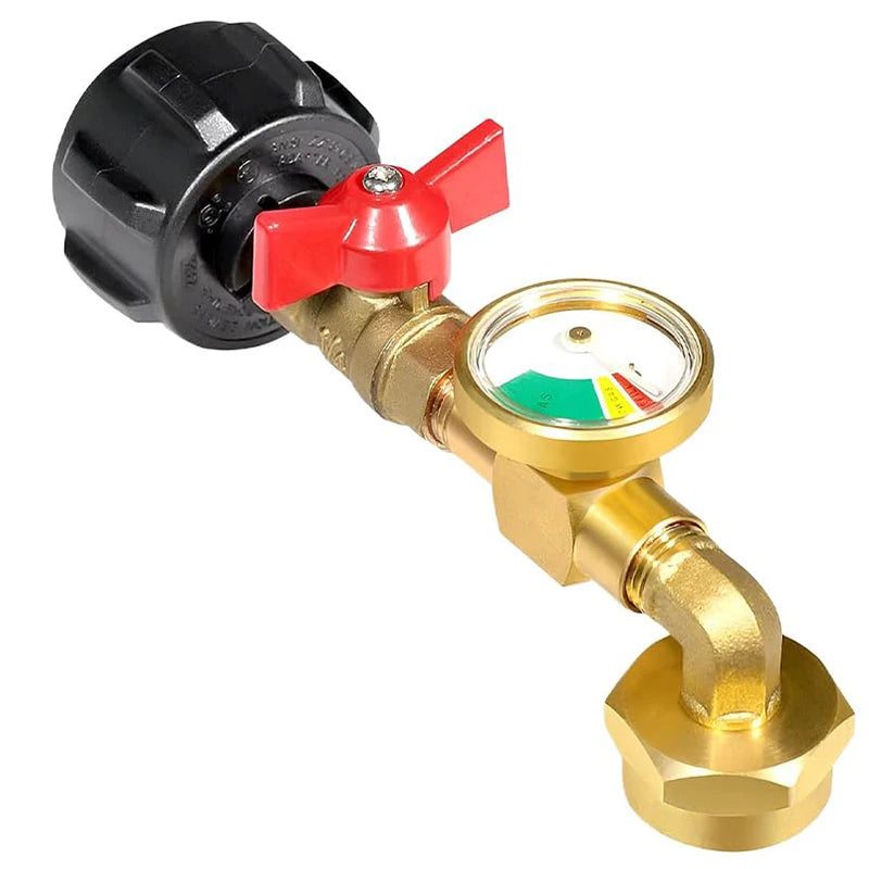 Propane Refill Elbow Adapter With Tank Gauge, 2025 New Propane Refill Adapter For 1 Lb Tanks, Propane Tank Refill Adapter