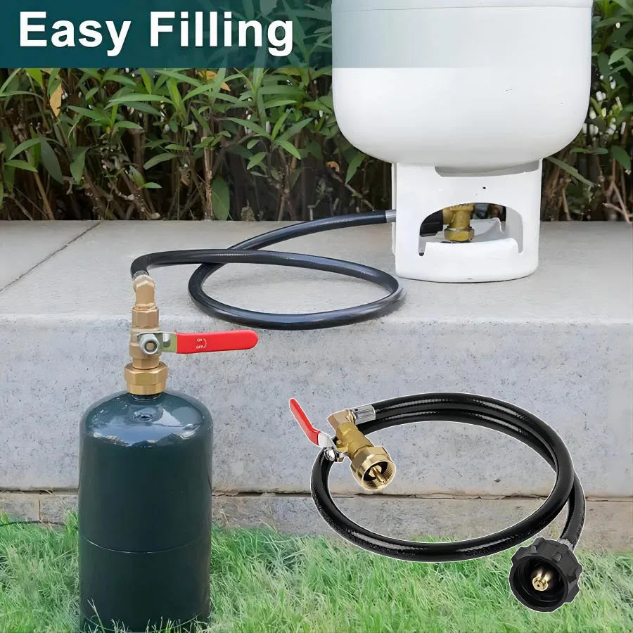 1pc,Propane Tank Refill Adapter Kit,3ft Hose With Safety Shutoff Valve,Easily Fill 1lb Bottles From 20lb,Kitchen Accessaries